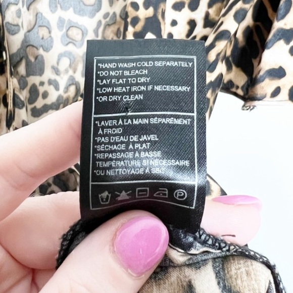 BB Dakota Womens Leopard Print Ruffle Wrap Mini Dress Flutter Sleeve Belted - Picture 15 of 16